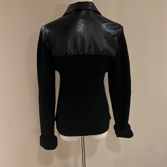 XOE. Leather & Knit Jacket. 4 - Picture 3 of 6